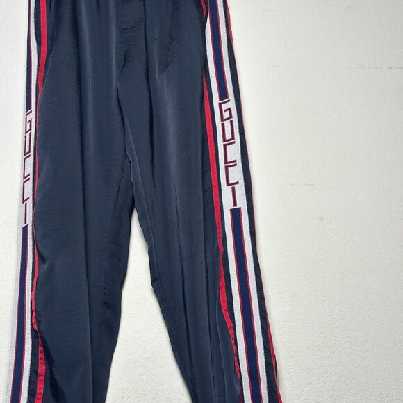 Gucci Dark Blue Joggers with Tricolor Stripes - Picture 10 of 14